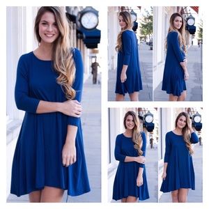 Navy Scoop neck Dress with Pockets,& Ruffled hemline.,NEW ✔️